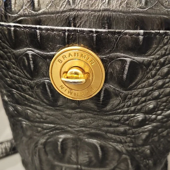 BRAHMIN Silvery Black Bucket Bag - Picture 3 of 12